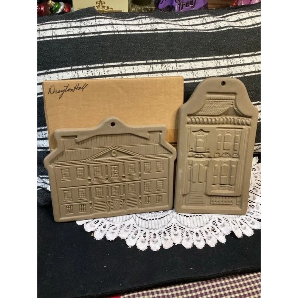 Hartstone Vintage Stoneware Cookie Molds Drayton Hall & Victorian Townhouse